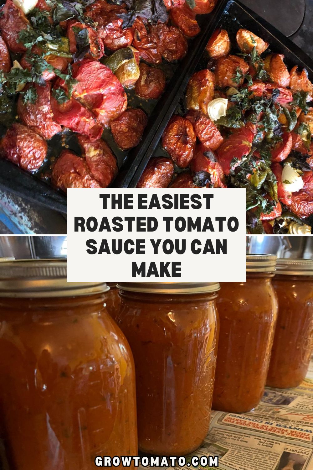 The EASIEST Roasted Tomato Sauce You Can Make pinterest image.